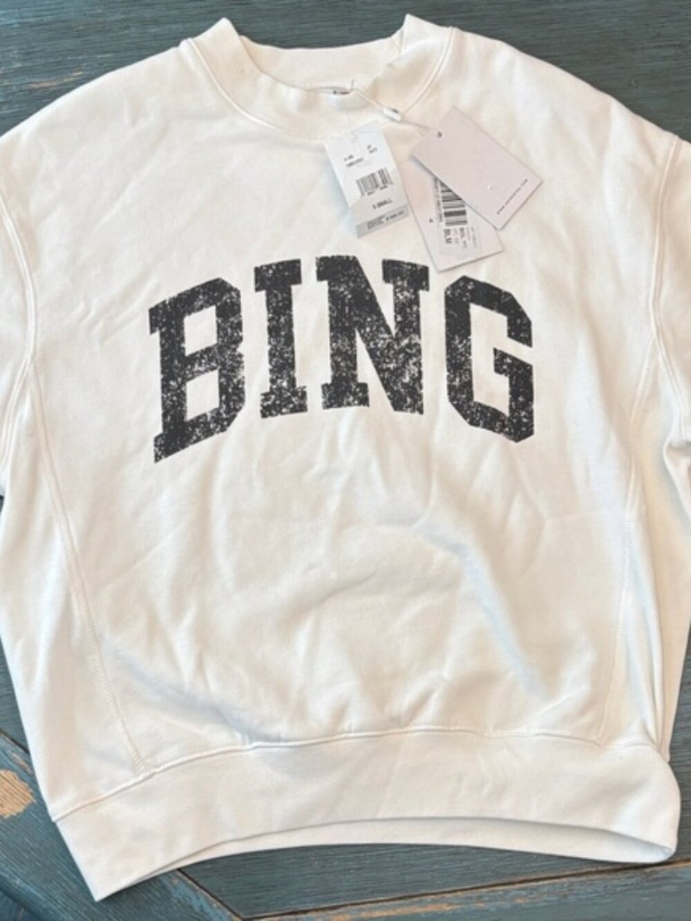 ANINE BING Jay Bing Oversized Short Sleeve Sweatshirt – Size XS – NWT - Picture 5 of 16